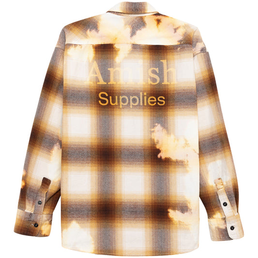 Camicia Amish Work Shirt Check MARRONE