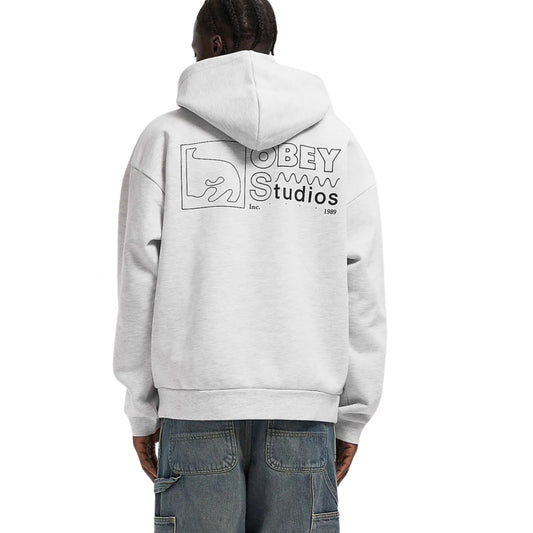 Felpa Obey Nico Extra Heavy Hood Fleece GRIGIO