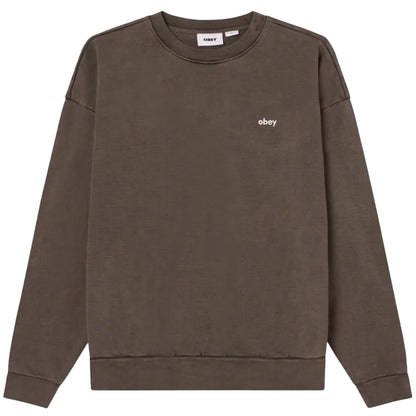 Felpa Obey Lowercase Pigment Crew Fleece NERO