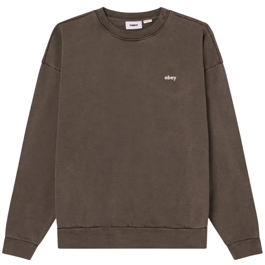 Felpa Obey Lowercase Pigment Crew Fleece NERO