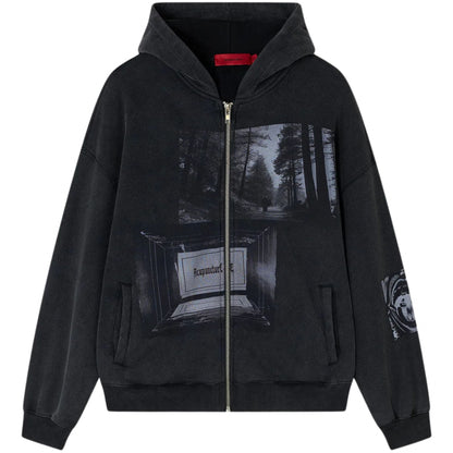 Felpa Acupuncture Punker Zip Hoodie NERO