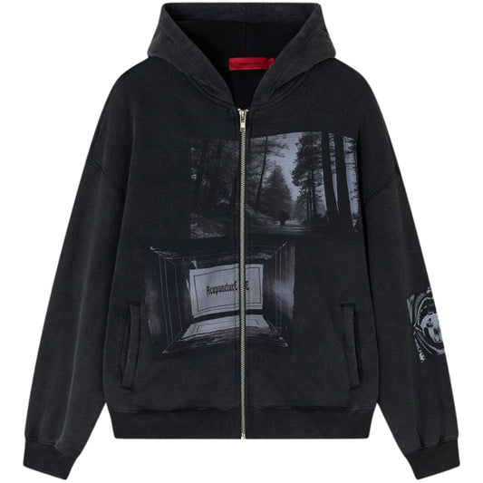 Felpa Acupuncture Punker Zip Hoodie NERO