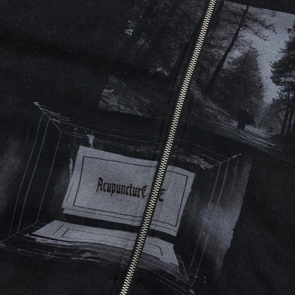 Felpa Acupuncture Punker Zip Hoodie NERO