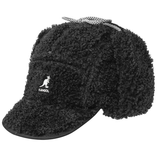 Cappello Kangol Faux Shearling Utility Cap NERO