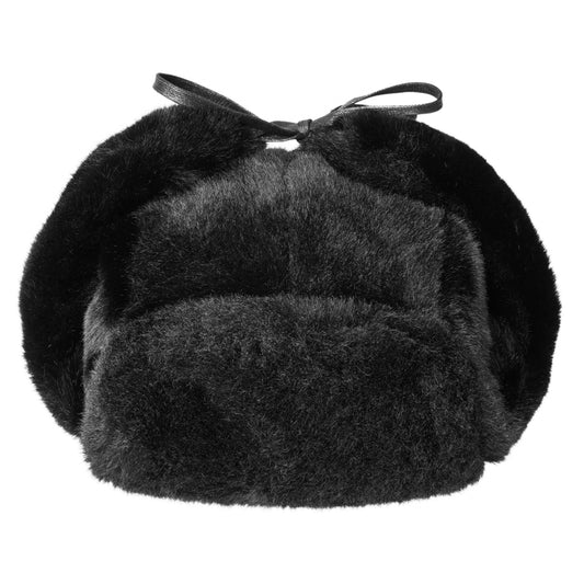 Cappello Kangol Black Faux Fur Trapper NERO
