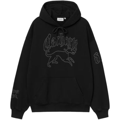 Felpa Carhartt WIP Hooded Hackwork Sweat NERO