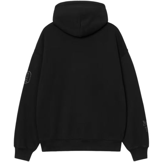 Felpa Carhartt WIP Hooded Hackwork Sweat NERO