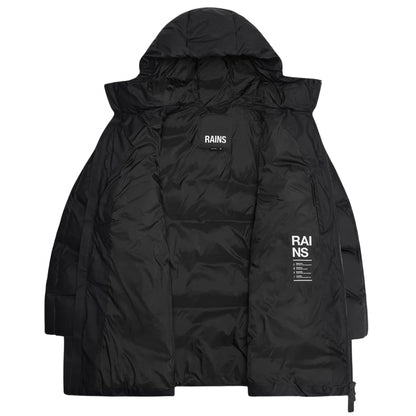 Giubbino Rains Alta Long Puffer Cargo Jacket NERO