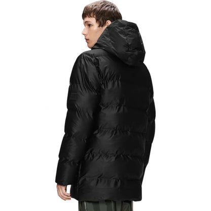 Giubbino Rains Alta Long Puffer Cargo Jacket NERO