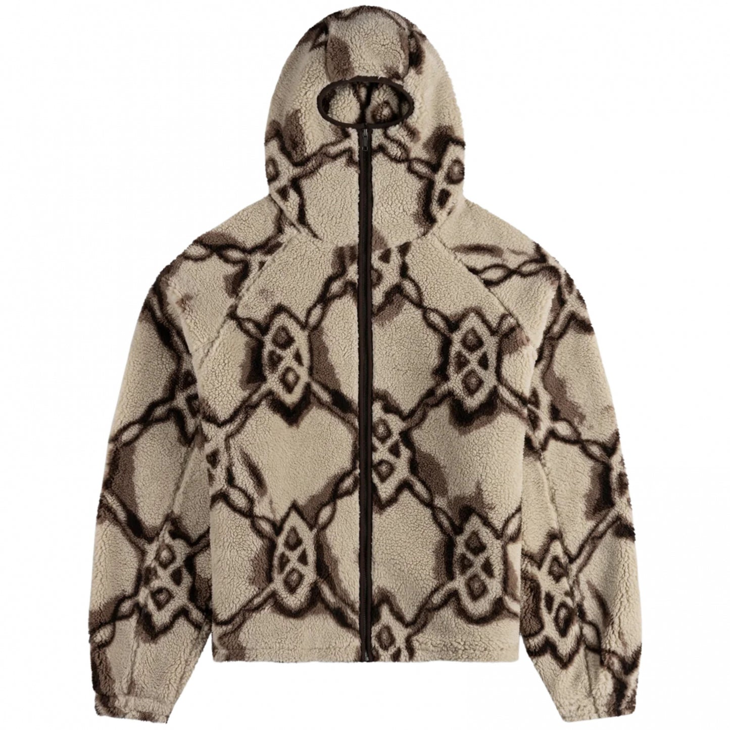 Felpa Daily Paper Burned Shield Sherpa Hoodie OFF WHITE