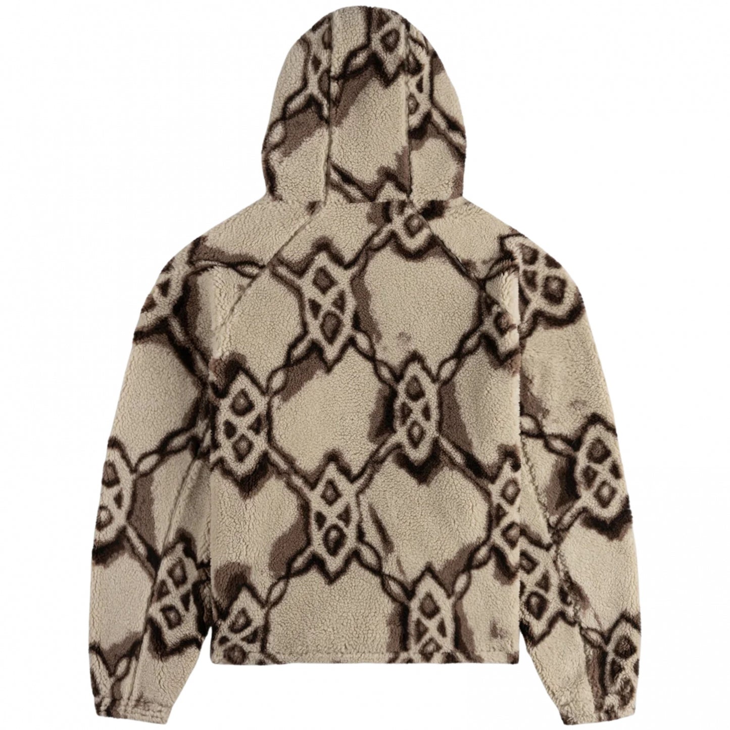 Felpa Daily Paper Burned Shield Sherpa Hoodie OFF WHITE