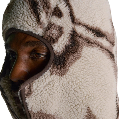 Felpa Daily Paper Burned Shield Sherpa Hoodie OFF WHITE