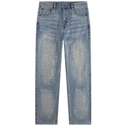 Jeans Daily Paper Destroyed Amba Jeans BLU