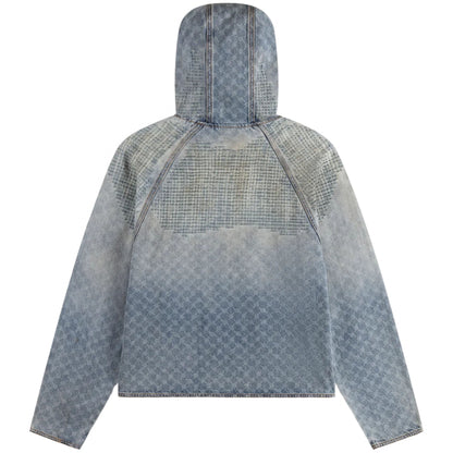 Felpa Daily Paper Destroyed Denim Hoodie BLU