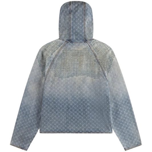 Felpa Daily Paper Destroyed Denim Hoodie BLU