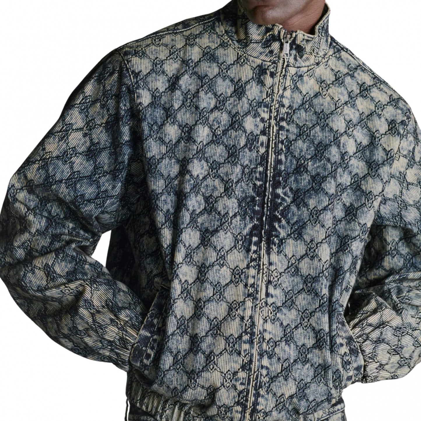 Felpa Daily Paper Velvet Track Jacket BLU