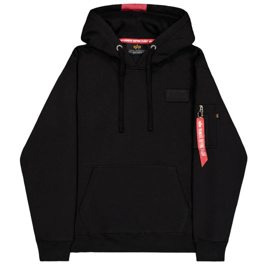 Felpa Alpha Industries Red Stripe Hoodie NERO