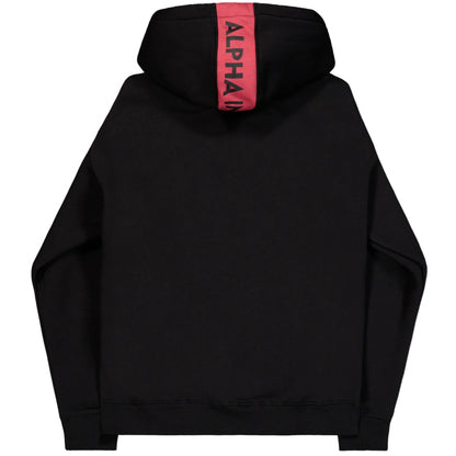 Felpa Alpha Industries Red Stripe Hoodie NERO