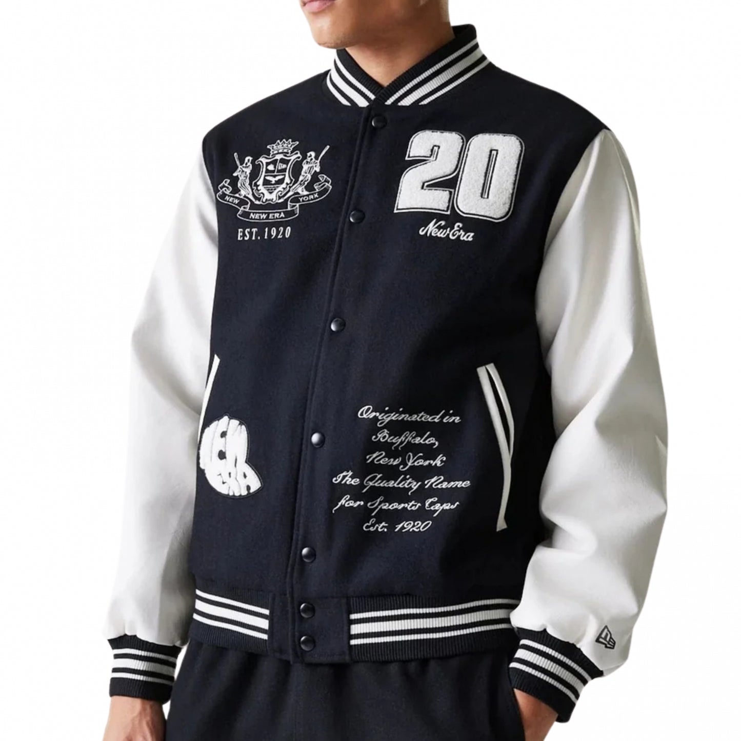 Giacca New Era Patch Varsity Jacket NERO
