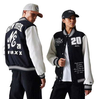 Giacca New Era Patch Varsity Jacket NERO