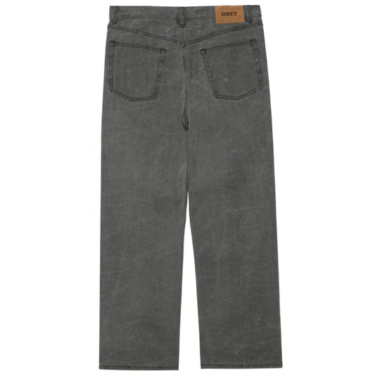 Jeans Obey Classic Wrinkle Baggy Denim NERO