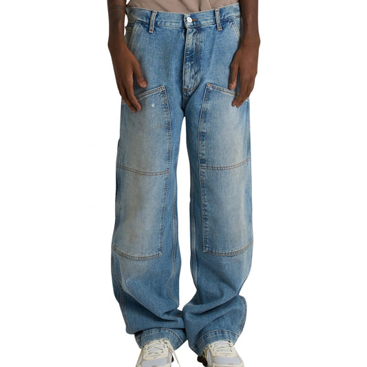 Pantalone Amish Super Knee Denim Carpenter DENIM