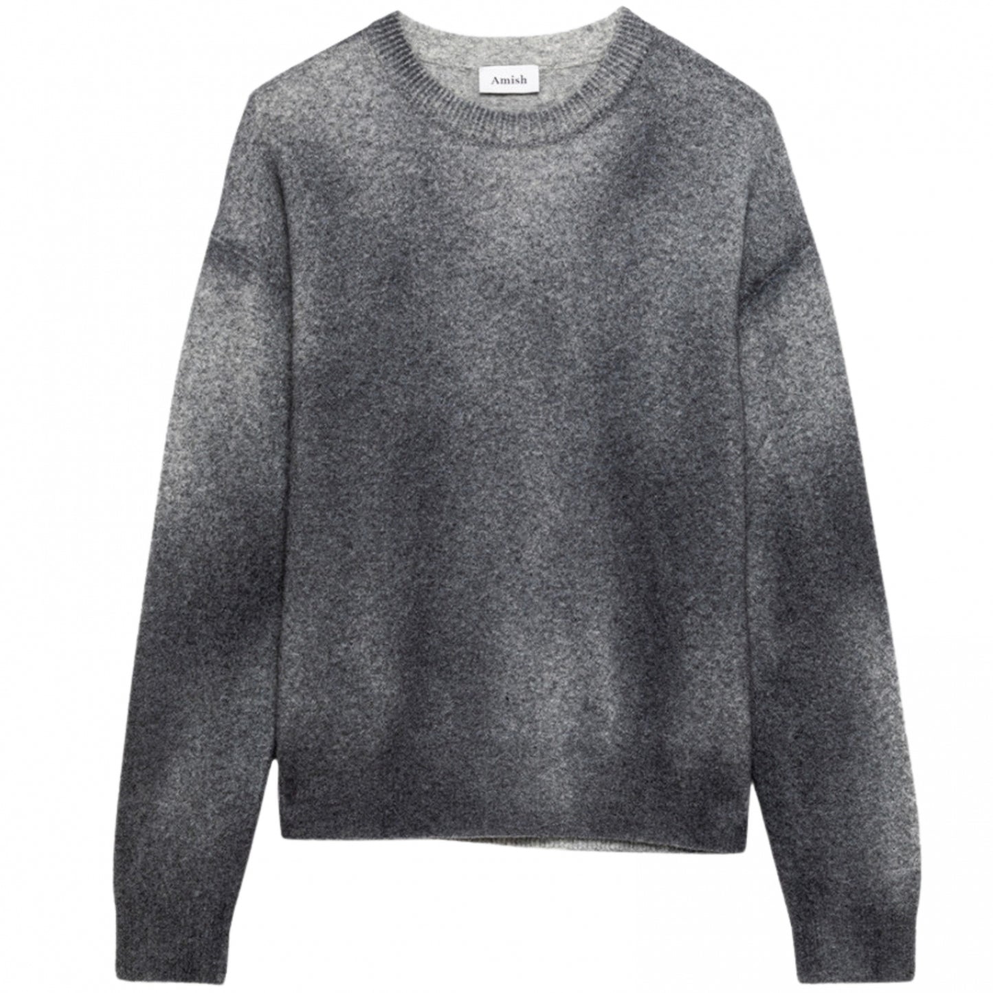 Felpa Amish Crew Neck Over Spray Texture GRIGIO