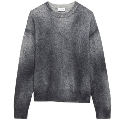 Felpa Amish Crew Neck Over Spray Texture GRIGIO