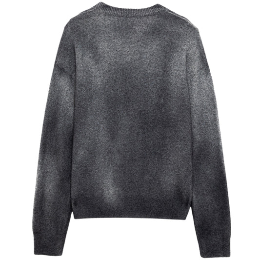 Felpa Amish Crew Neck Over Spray Texture GRIGIO