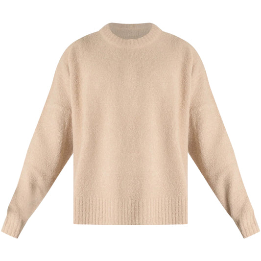 Felpa Amish Crew Crop Boucle BEIGE