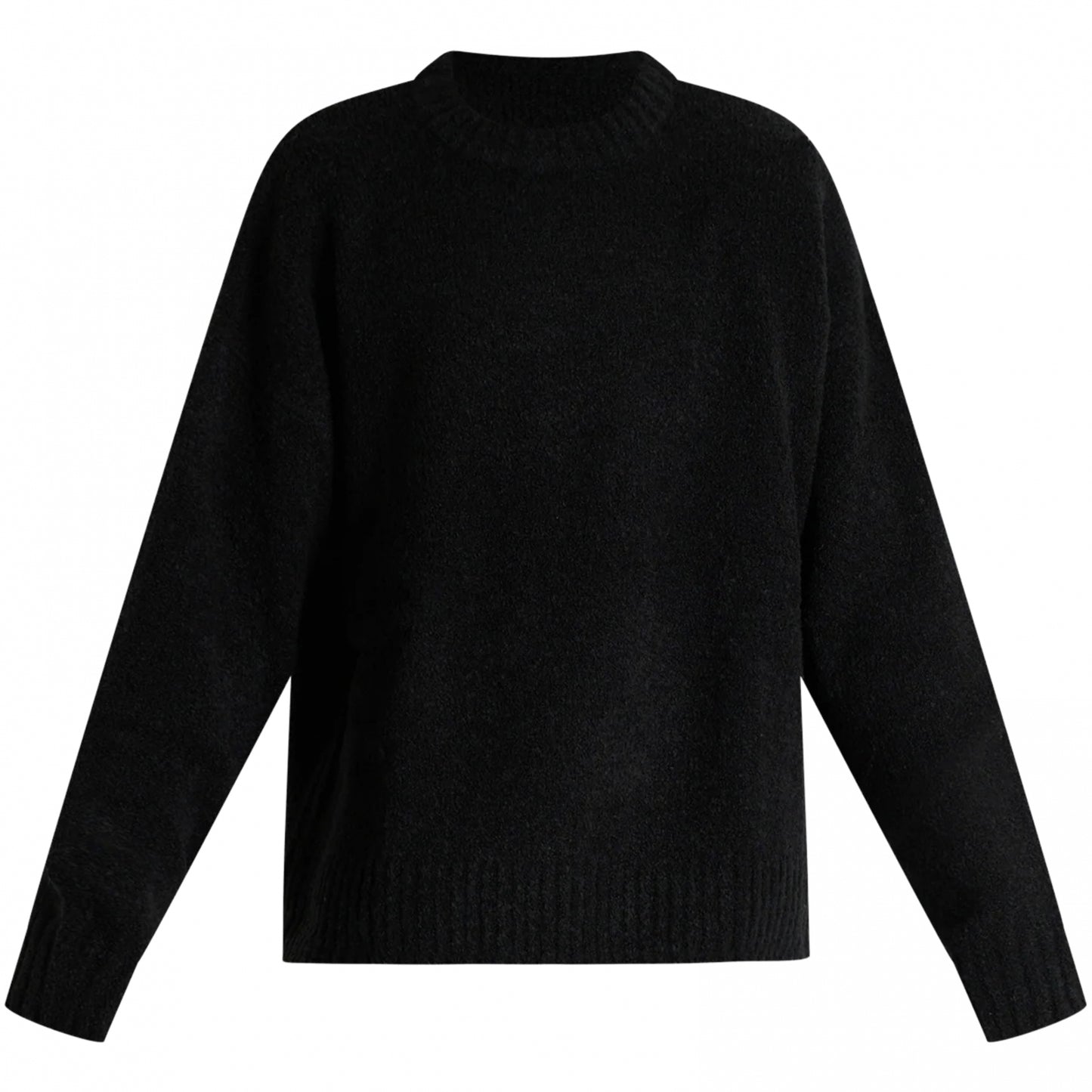 Felpa Amish Crew Crop Boucle NERO
