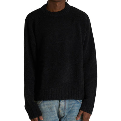 Felpa Amish Crew Crop Boucle NERO