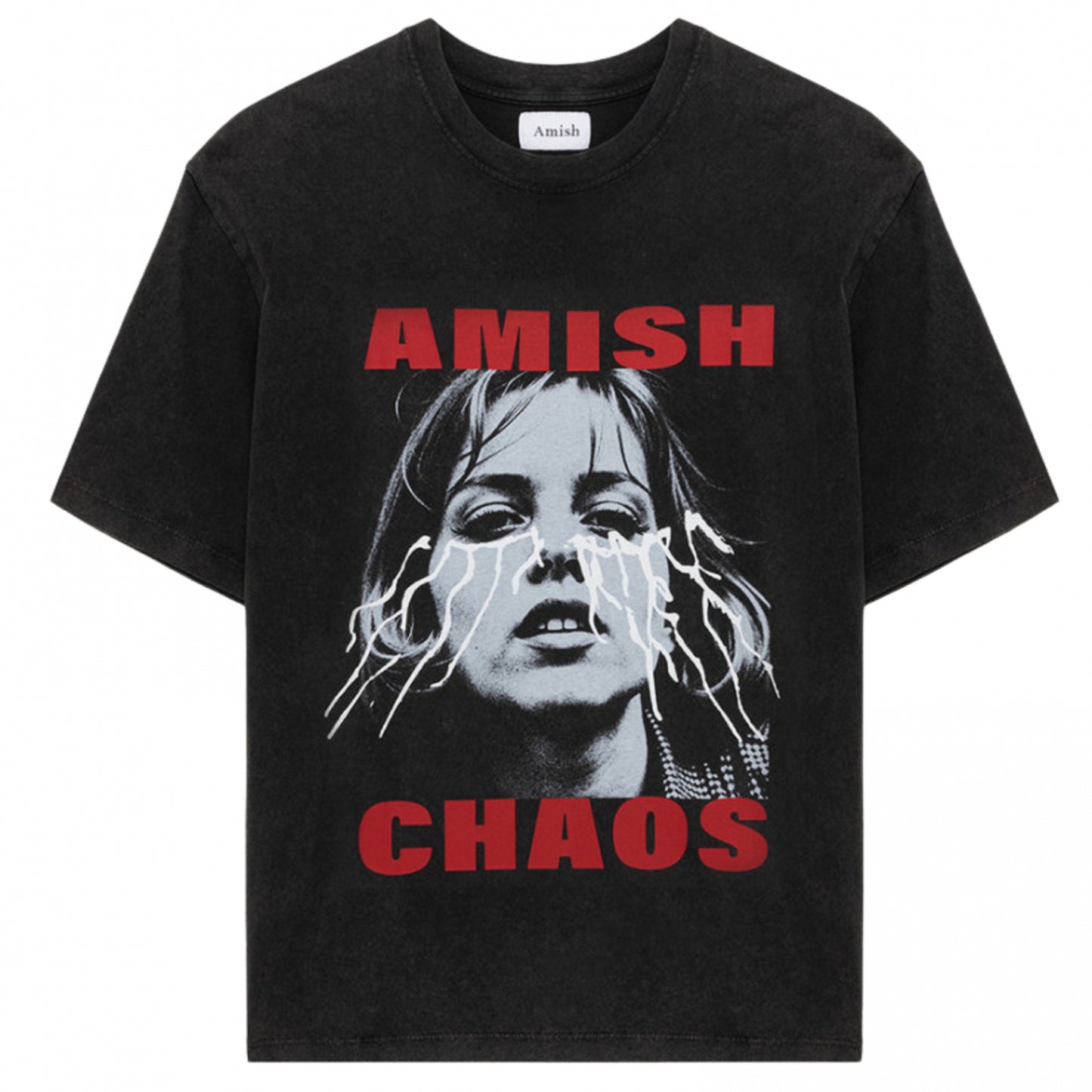 Maglietta Amish T-shirt Unisex Jersey Caos NERO