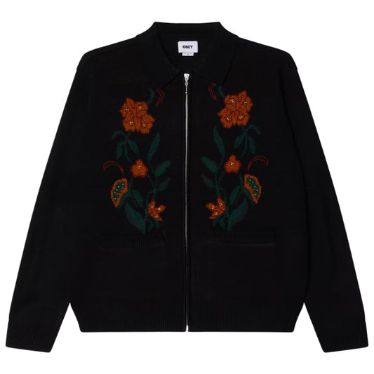 Cardigan Obey Floral Zip Cardigan NERO
