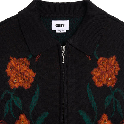 Cardigan Obey Floral Zip Cardigan NERO