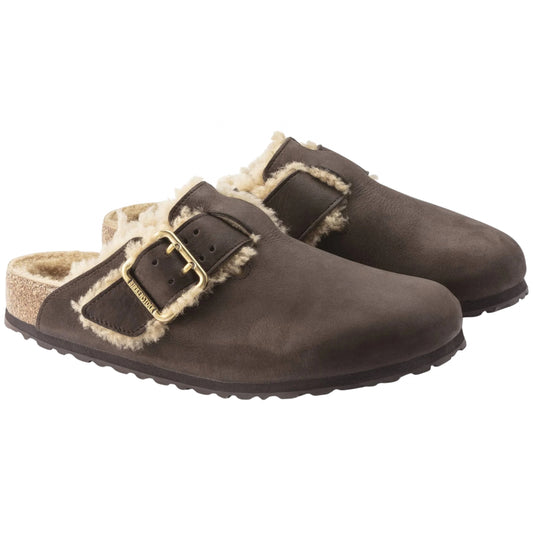 Sandalo Birkenstock Boston Bold Shearling MARRONE