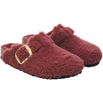 Sandalo Birkenstock Boston Big Buckle Shearling ROSSO