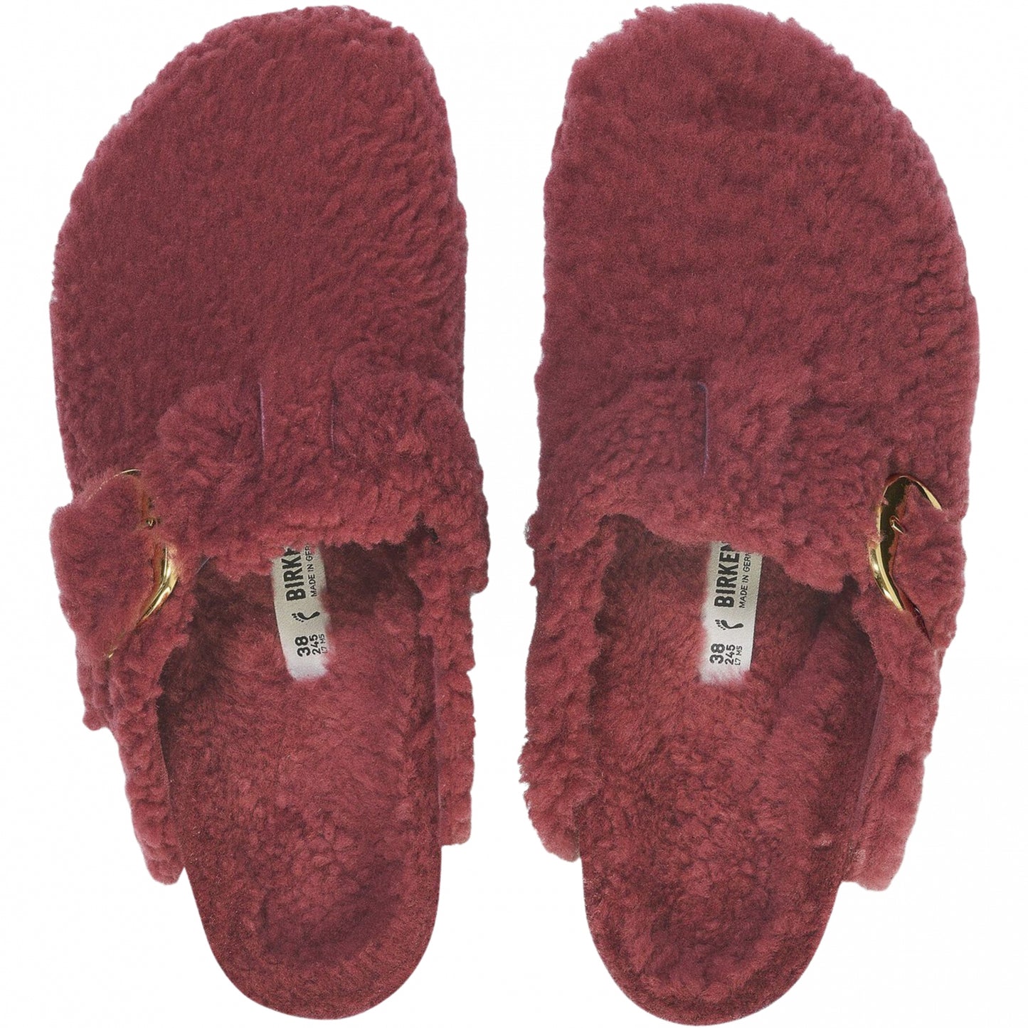 Sandalo Birkenstock Boston Big Buckle Shearling ROSSO