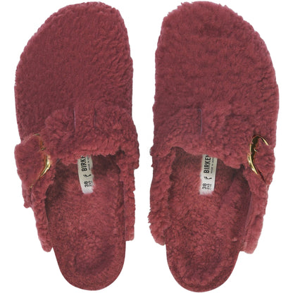Sandalo Birkenstock Boston Big Buckle Shearling ROSSO