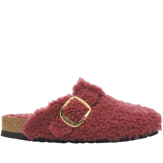 Sandalo Birkenstock Boston Big Buckle Shearling ROSSO
