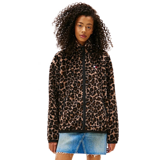 Teddy Tommy Jeans Zip Through Badge Teddy LEOPARDATO