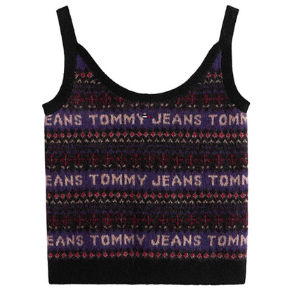 Top Tommy Jeans Fairisle Cami NERO