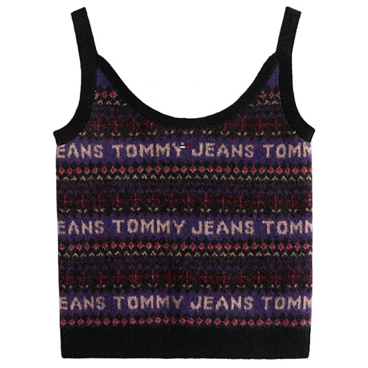 Top Tommy Jeans Fairisle Cami NERO