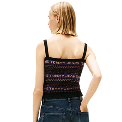 Top Tommy Jeans Fairisle Cami NERO