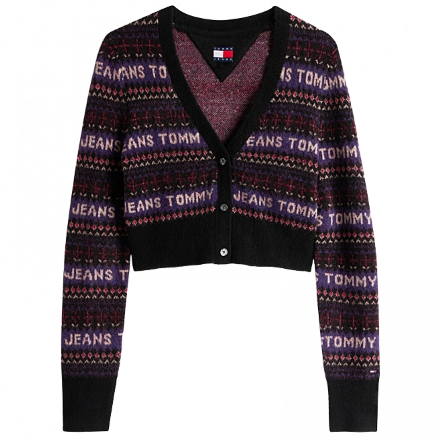 Cardigan Tommy Jeans Fairisle Cardigan NERO