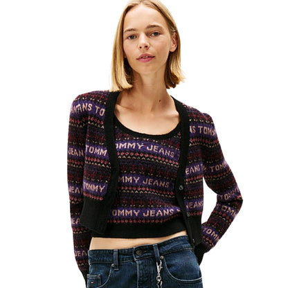 Cardigan Tommy Jeans Fairisle Cardigan NERO