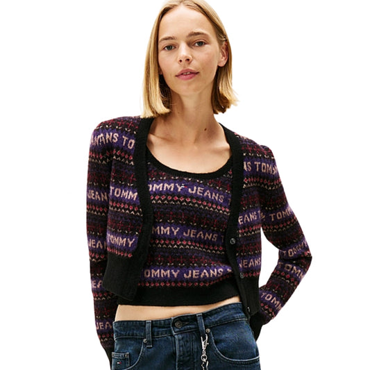 Cardigan Tommy Jeans Fairisle Cardigan NERO