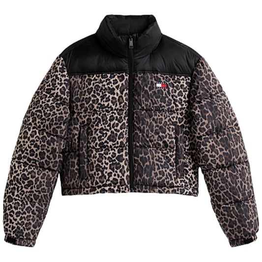 Giubbino Tommy Jeans Cropped Leopard Puffer LEOPARDATO