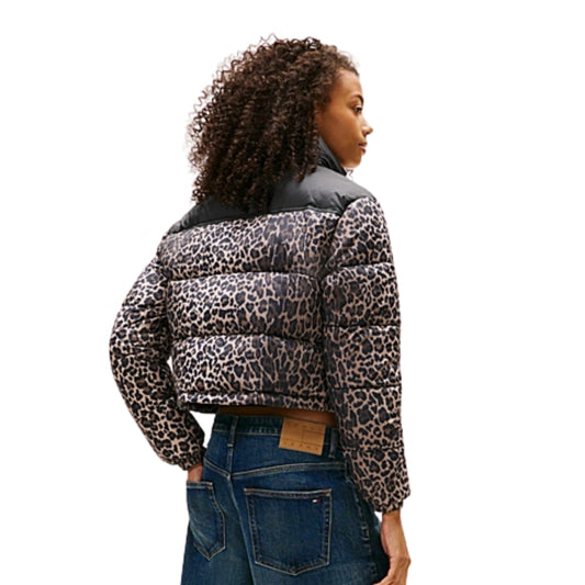 Giubbino Tommy Jeans Cropped Leopard Puffer LEOPARDATO