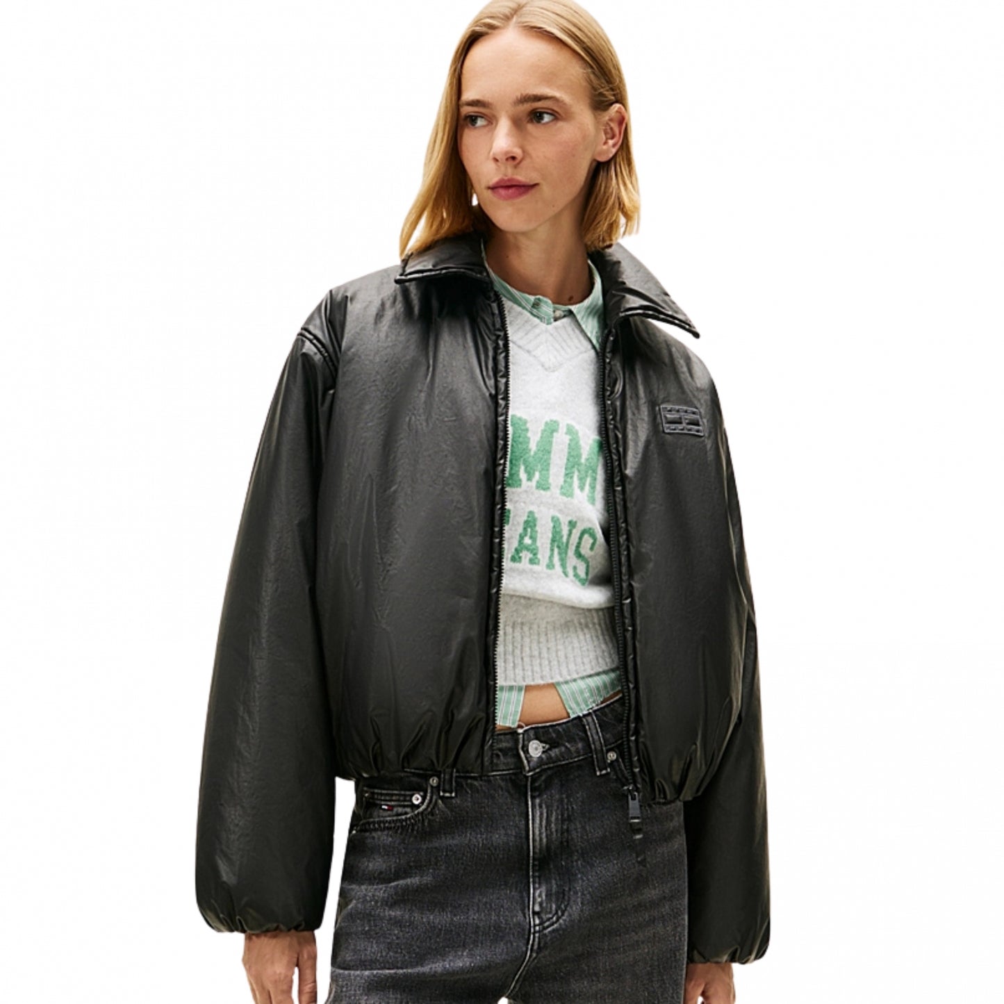 Giubbino Tommy Jeans Oiled Padded Jacket NERO